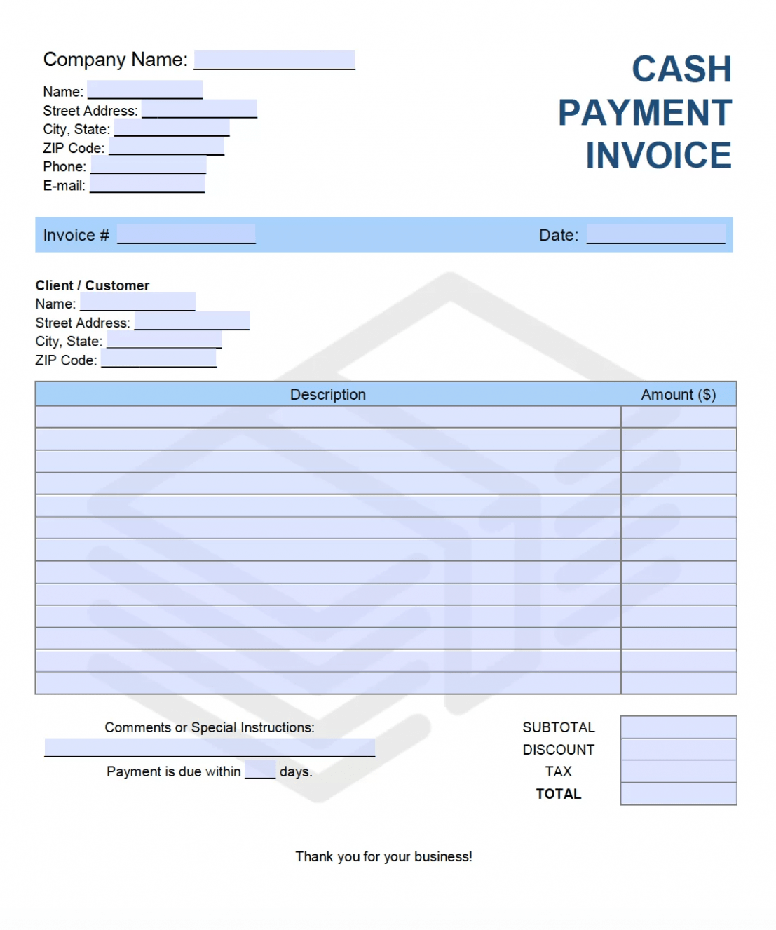 Sample Cash Receipt Invoice Template Word Sample Cash Receipt Invoice Template Word