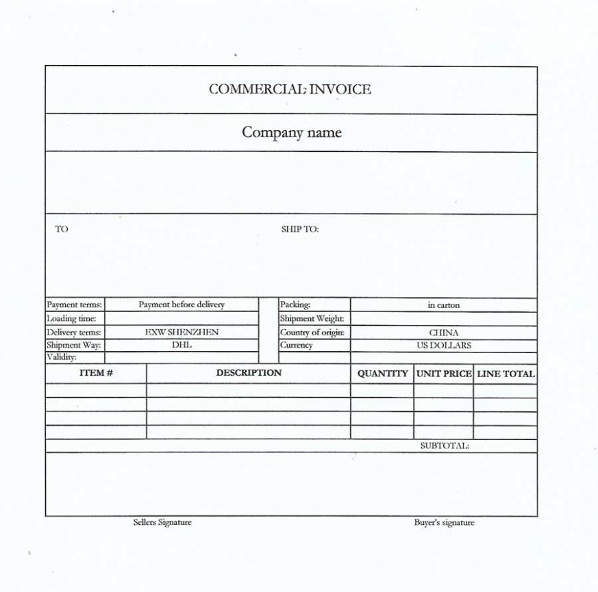 Editable China Commercial Invoice Template PPT