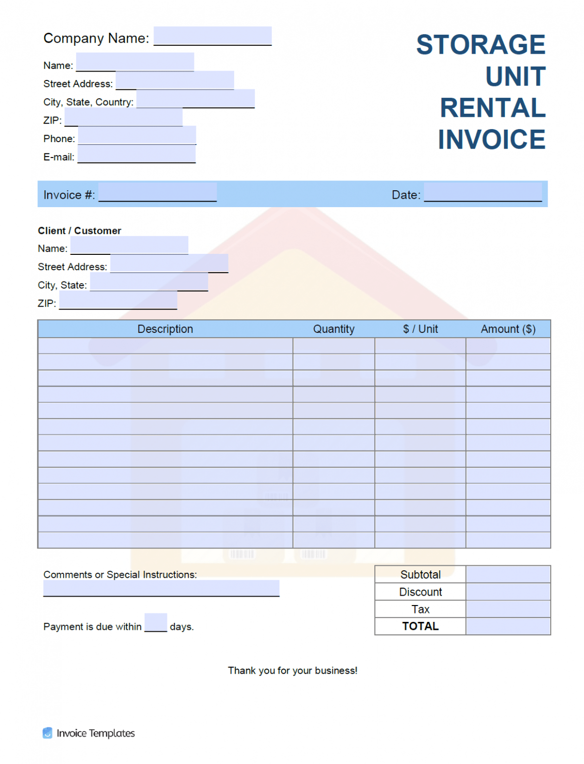 Editable Commercial Rent Invoice Template Word Editable Commercial Rent Invoice Template Word