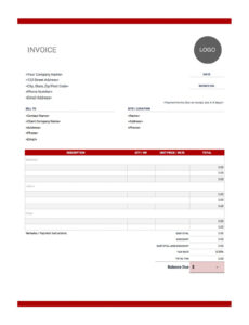 Printable Construction Company Invoice Template Sample