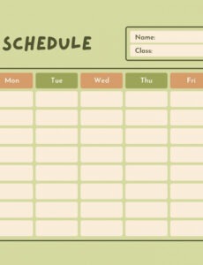 Free Course Schedule Planner Template PDF
