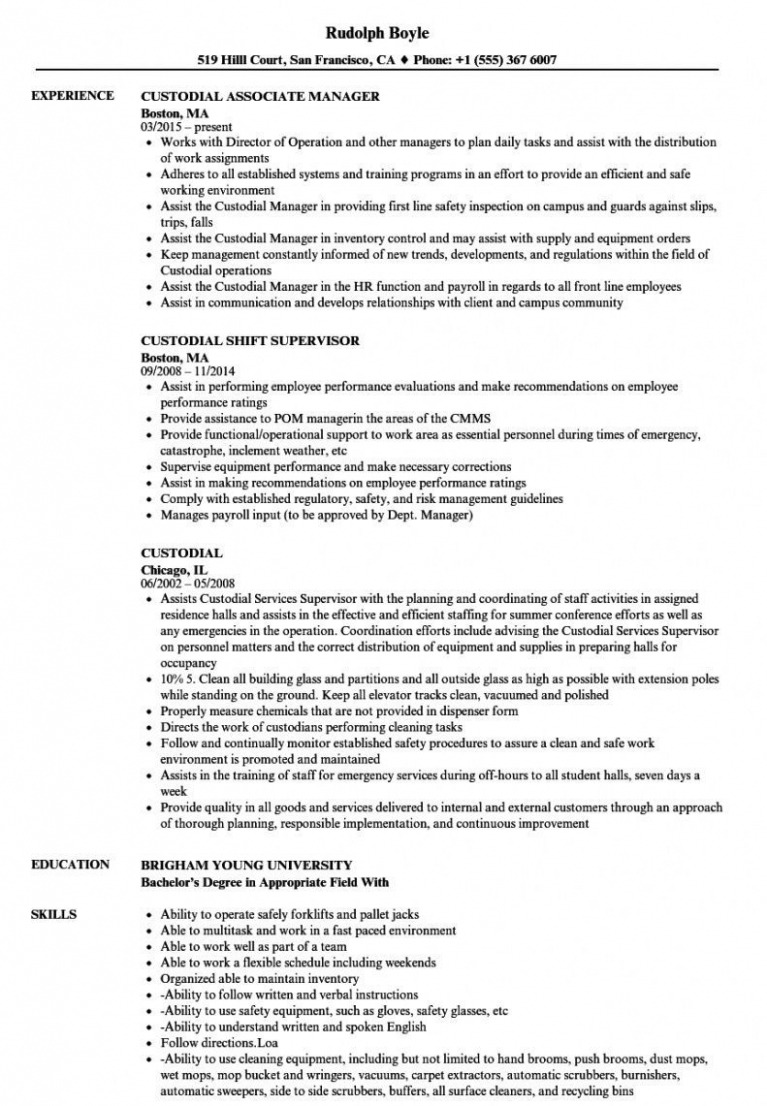 Editable Custodial Work Schedule Template PDF