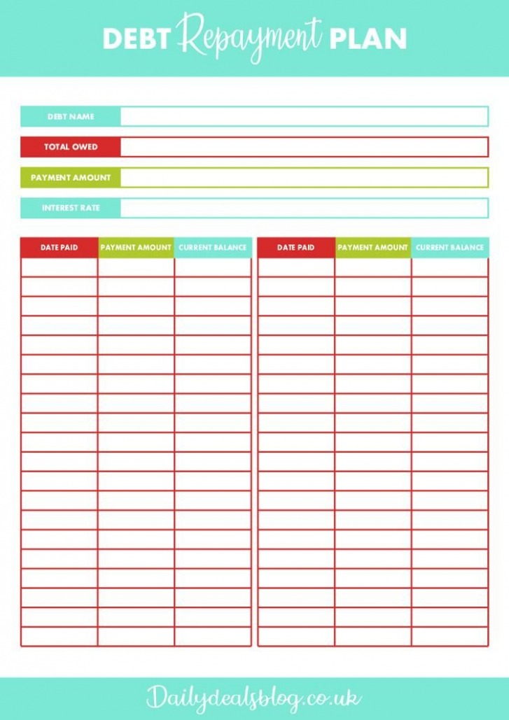 Printable Debt Management Plan Template Excel