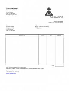 Printable Dj Invoice Template PDF