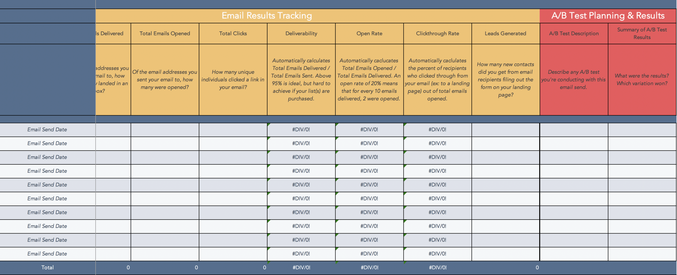 Printable Email Marketing Campaign Plan Template Excel