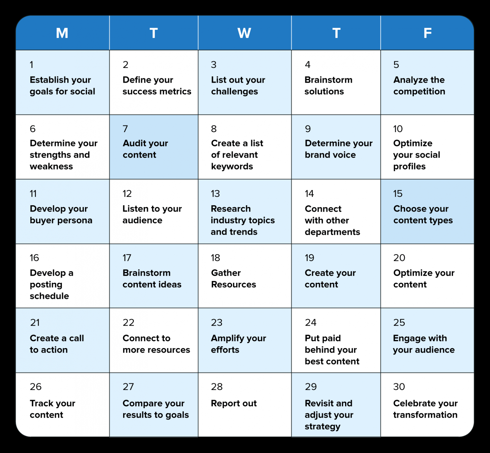 Printable Event Social Media Plan Template PDF