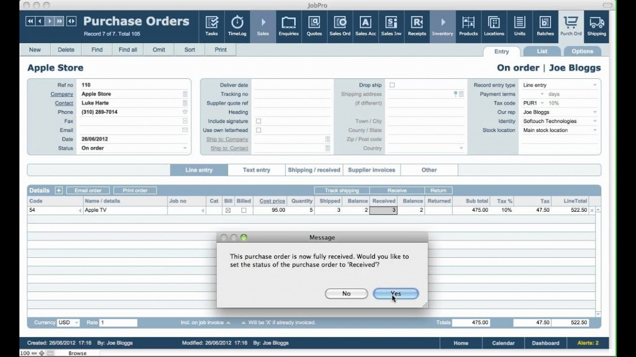 Printable Filemaker Pro Purchase Order Template CSV