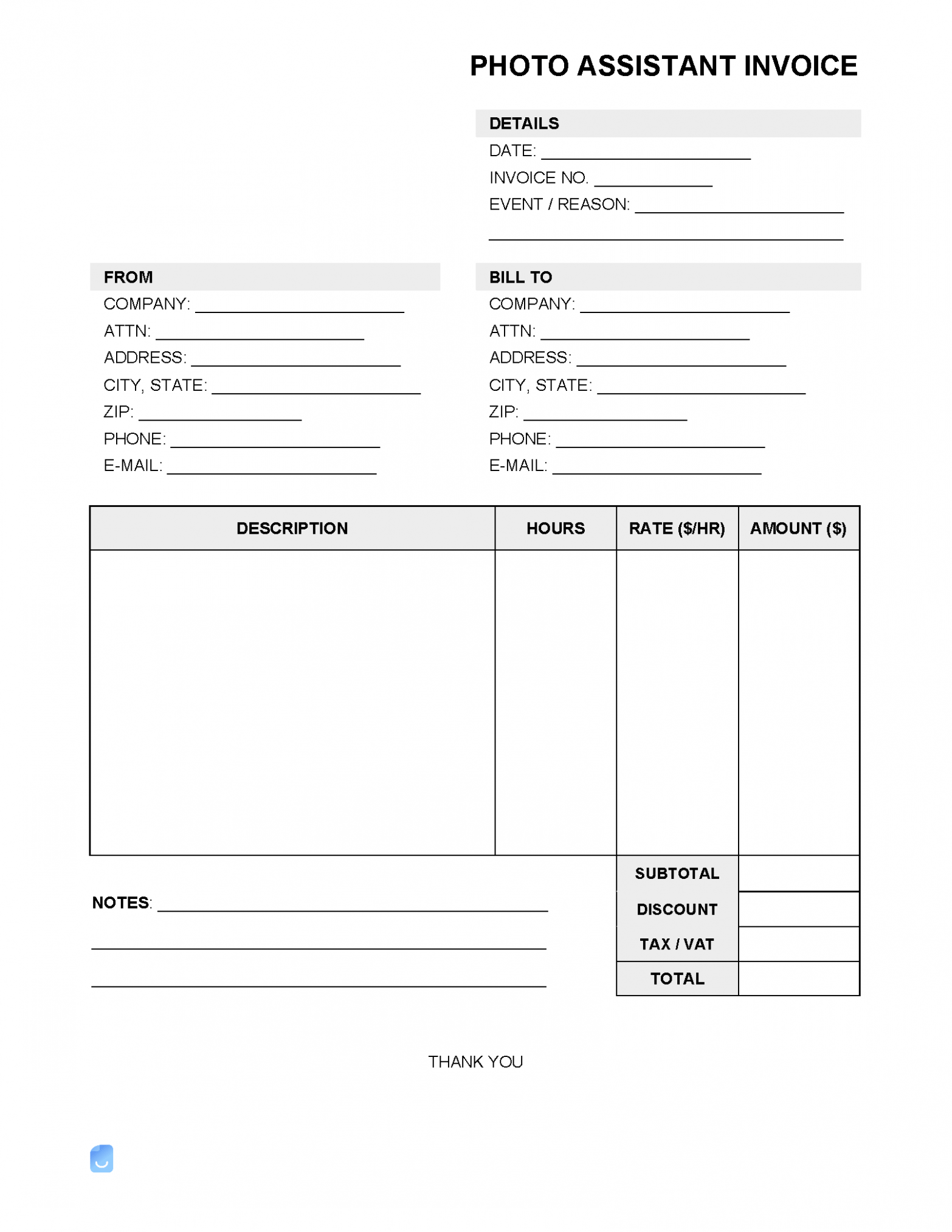 Editable Film Production Invoice Template Word