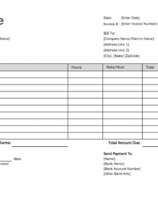 Sample Freelance Hourly Invoice Template