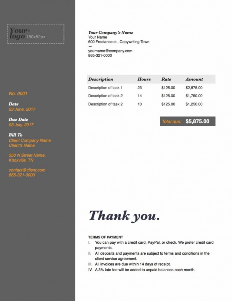Sample Freelance Writing Invoice Template Docs Sample Freelance Writing Invoice Template Docs