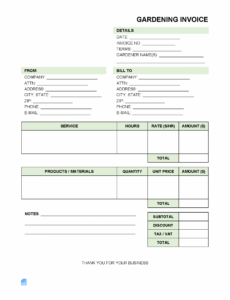 Editable Gardening Invoice Template