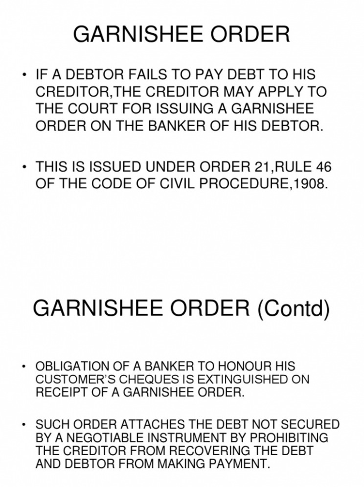 Sample Garnishee Order Template Doc