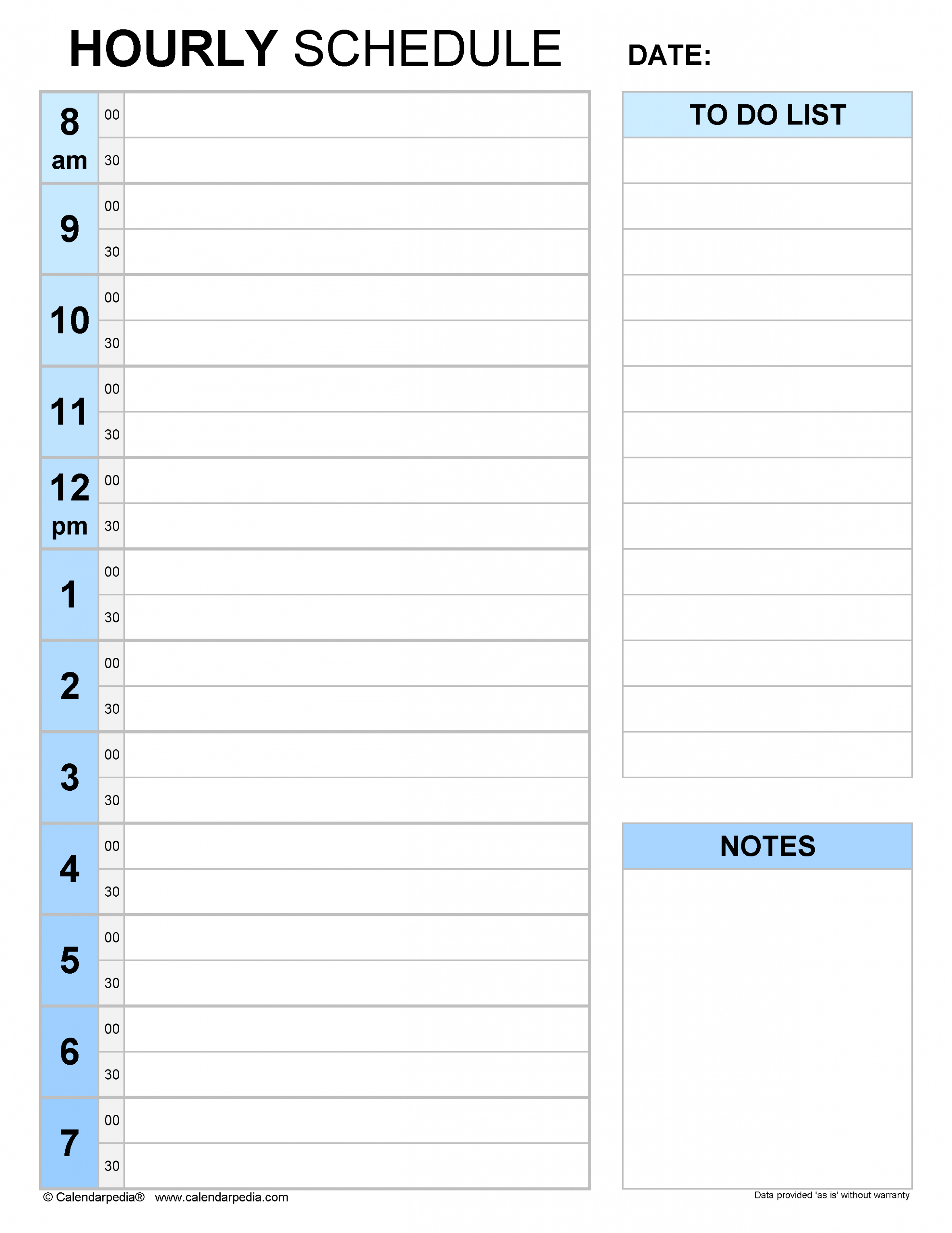 Free Hour By Hour Schedule Template PPT Free Hour By Hour Schedule Template PPT