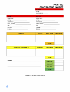 Printable House Painting Invoice Template PPT