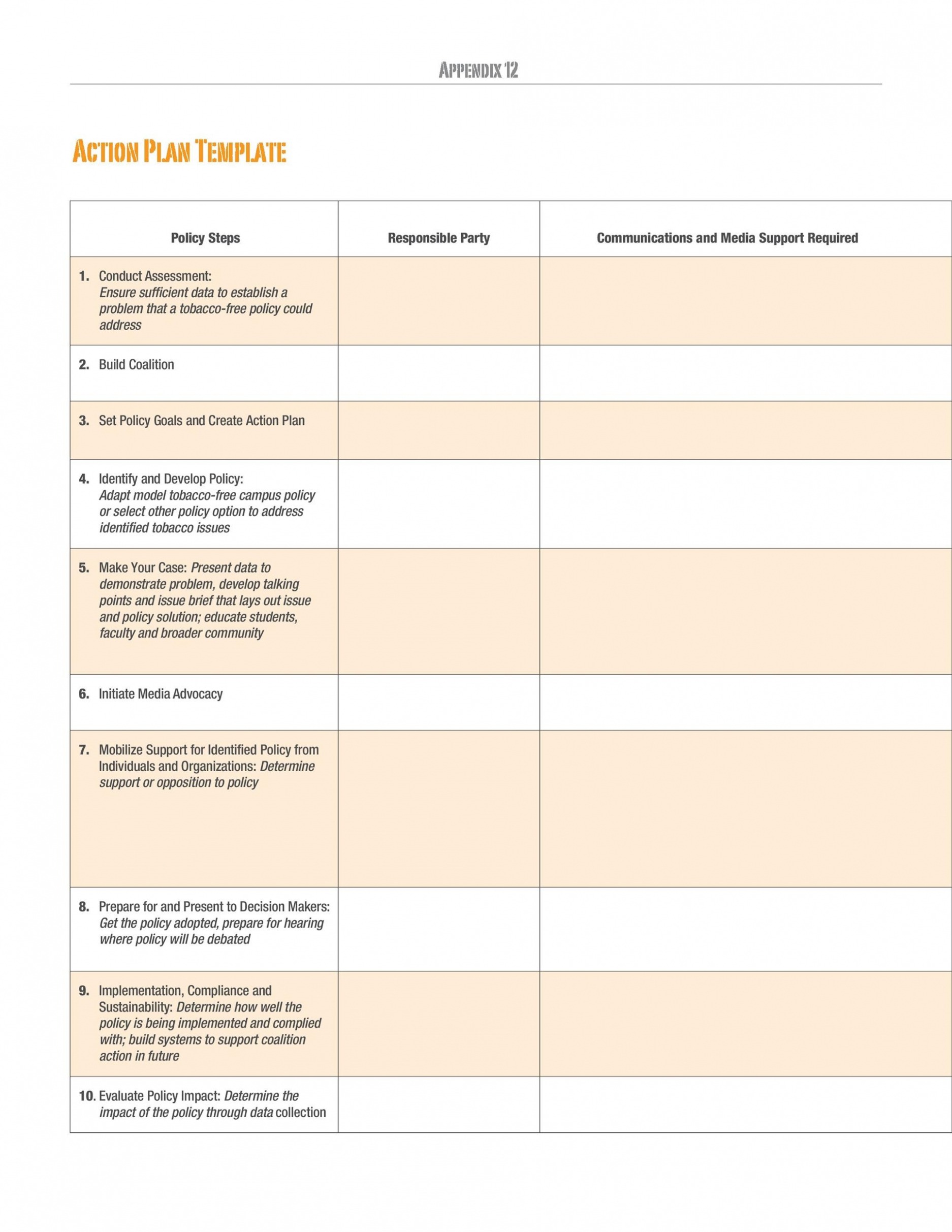 Free Individual Student Action Plan Template Sample