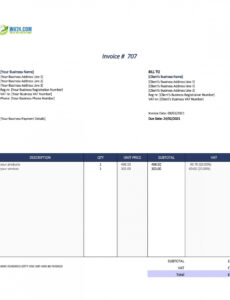 Printable Limited Company Invoice Template Excel