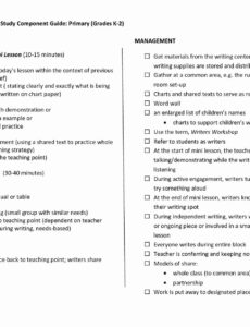 Lucy Calkins Lesson Plan Template Sample