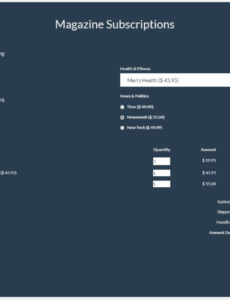 Editable Magazine Order Form Template Excel