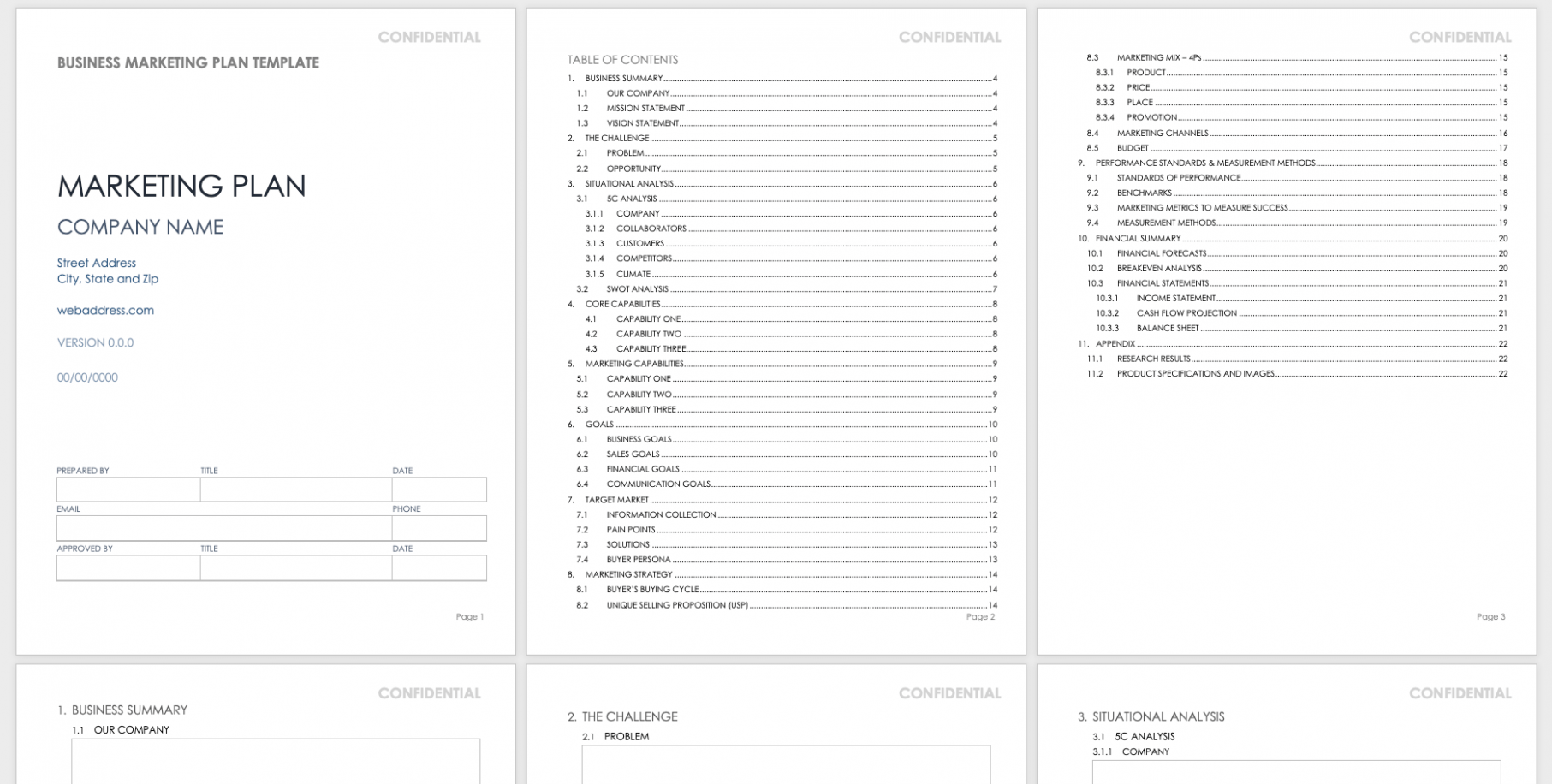 Printable Marketing Plan Outline Template Docs