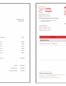 Printable Medical Records Fee Invoice Template Excel