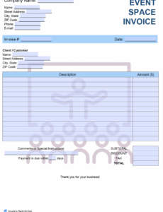 Editable Party Rental Invoice Template Excel