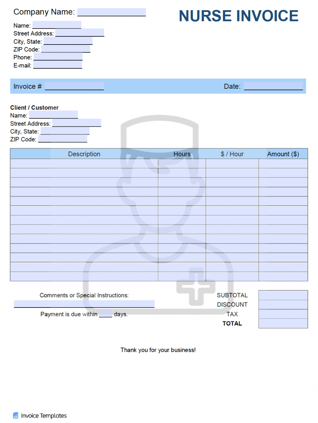 Editable Pharmacy Locum Invoice Template PPT