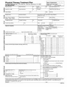 Editable Physical Therapy Treatment Plan Template CSV