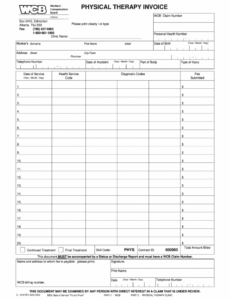 Printable Physiotherapy Invoice Template