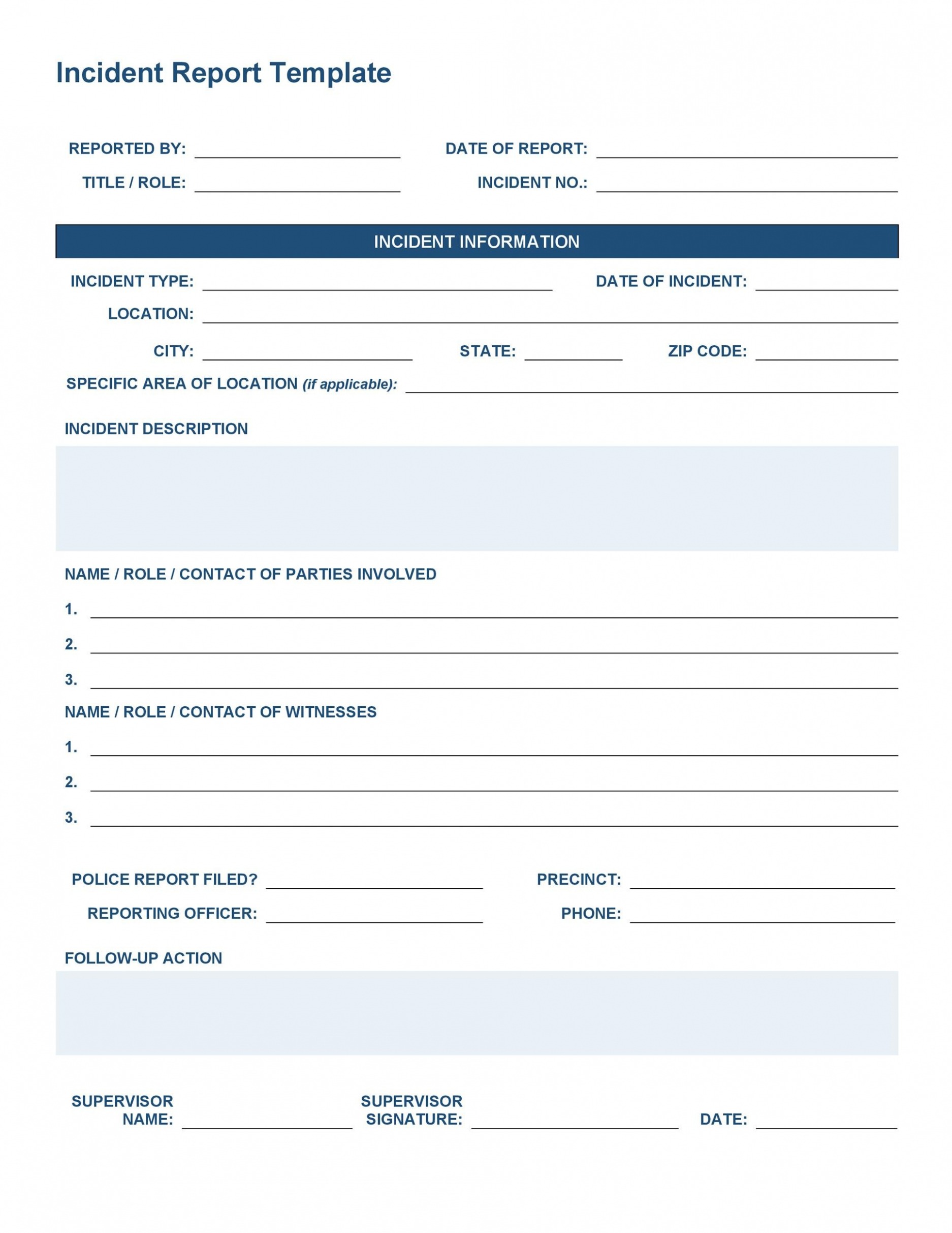 Printable Police General Order Template Word