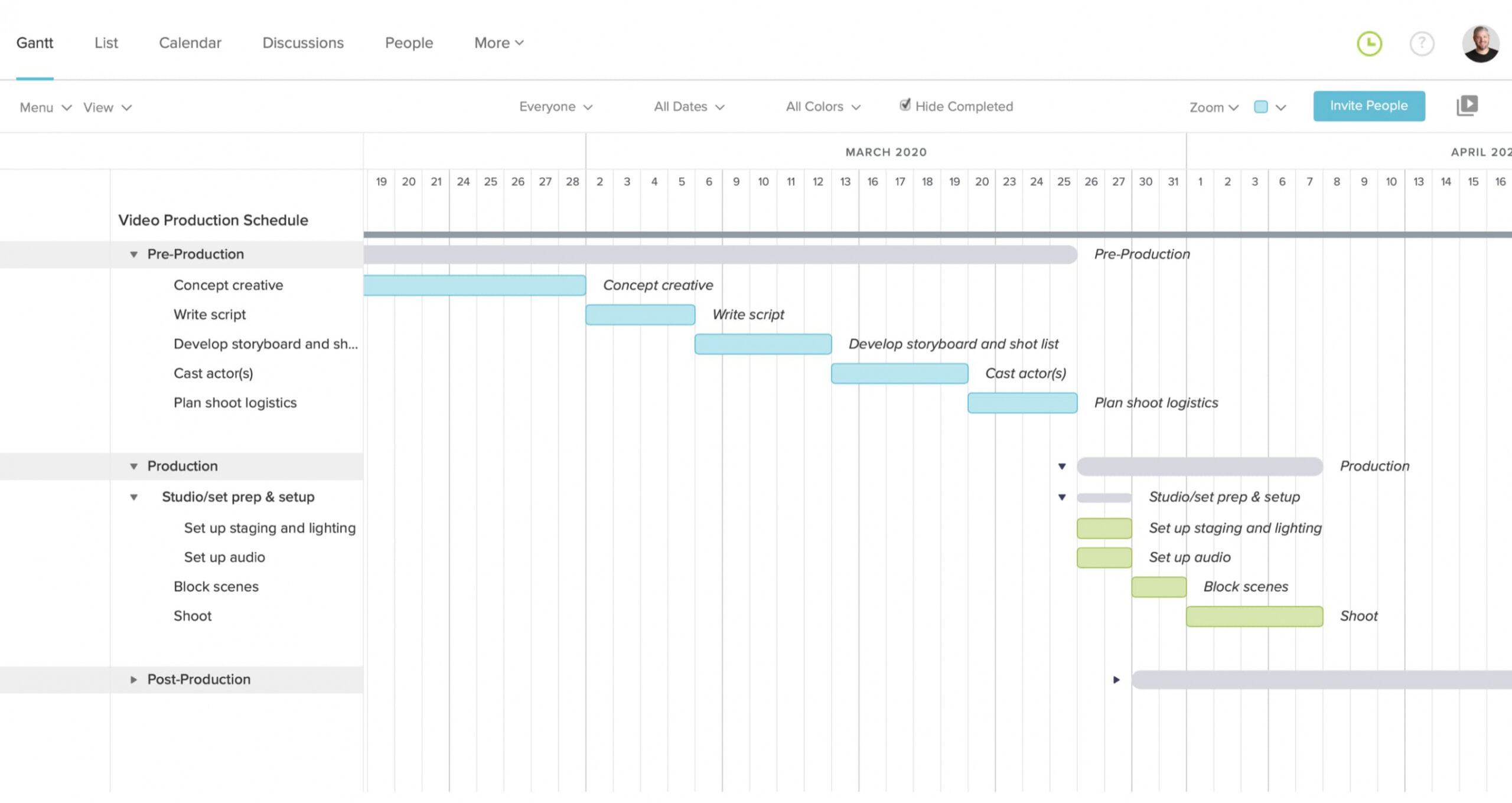 Pre Production Schedule Template