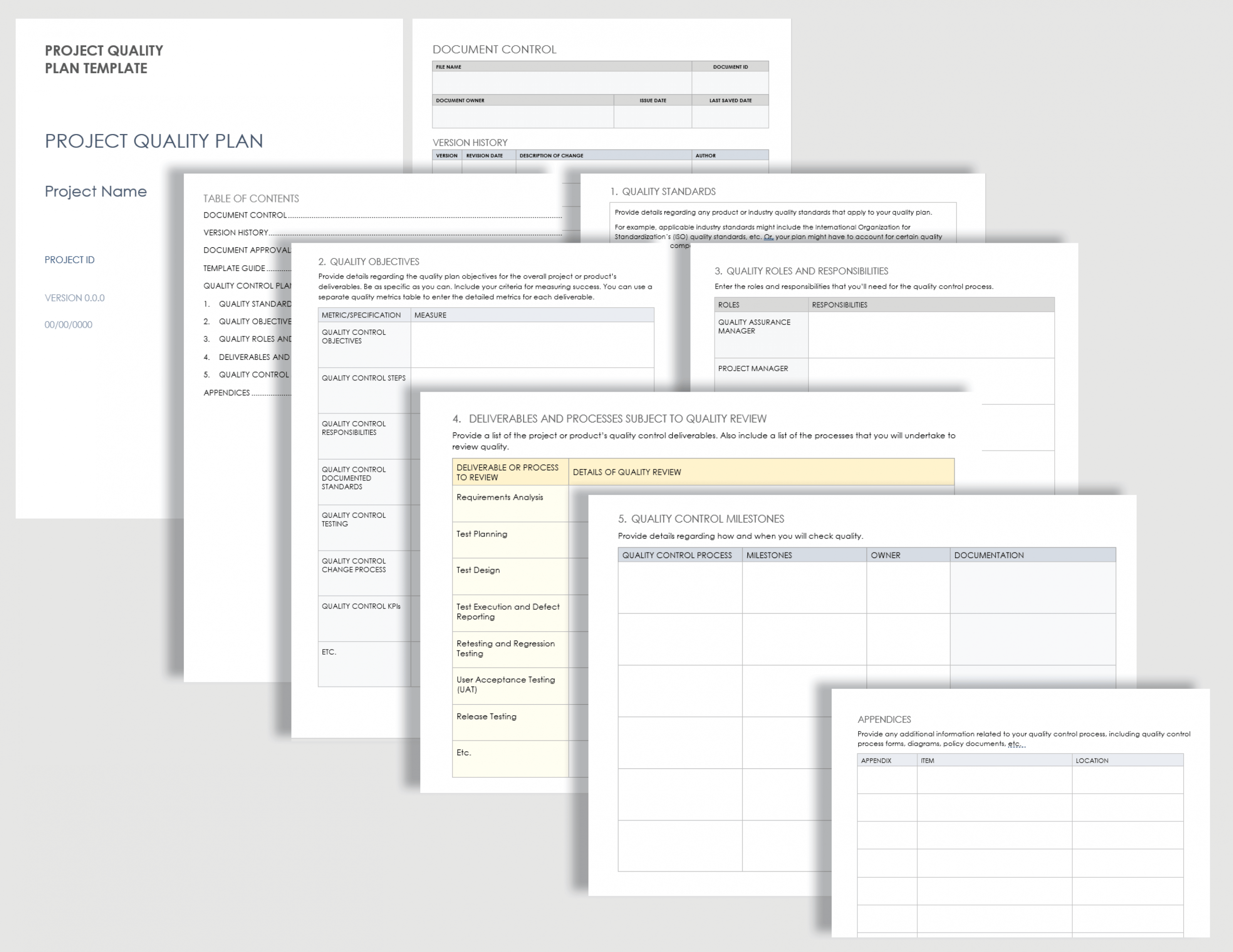 Printable Project Quality Plan Template Excel