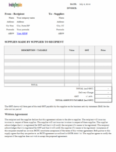 Editable Recipient Created Tax Invoice Template Excel