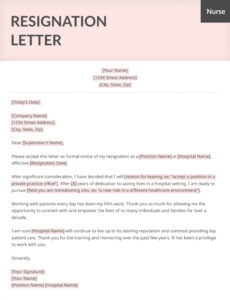 Free Resignation Letter Sample For Private Duty Nurse Sample