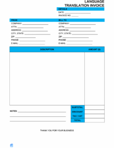 Editable Russian Invoice Template Doc