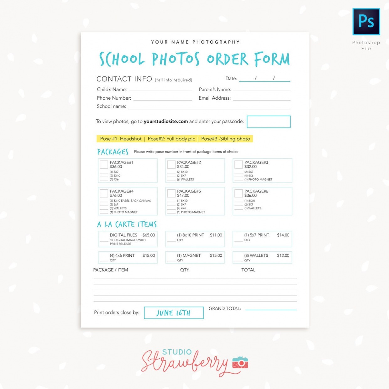 Sample School Picture Order Form Template Word Sample School Picture Order Form Template Word