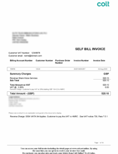Editable Self Billing Invoice Template Doc