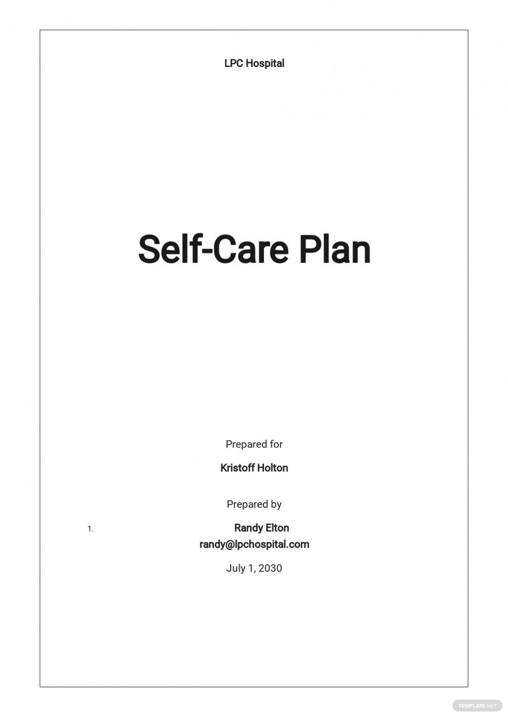 Free Self Management Care Plan Template Excel