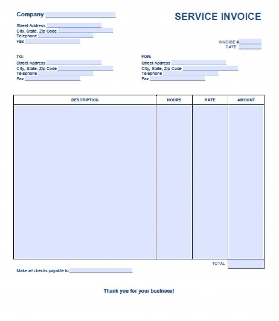 Sample Service Order Invoice Template Sample