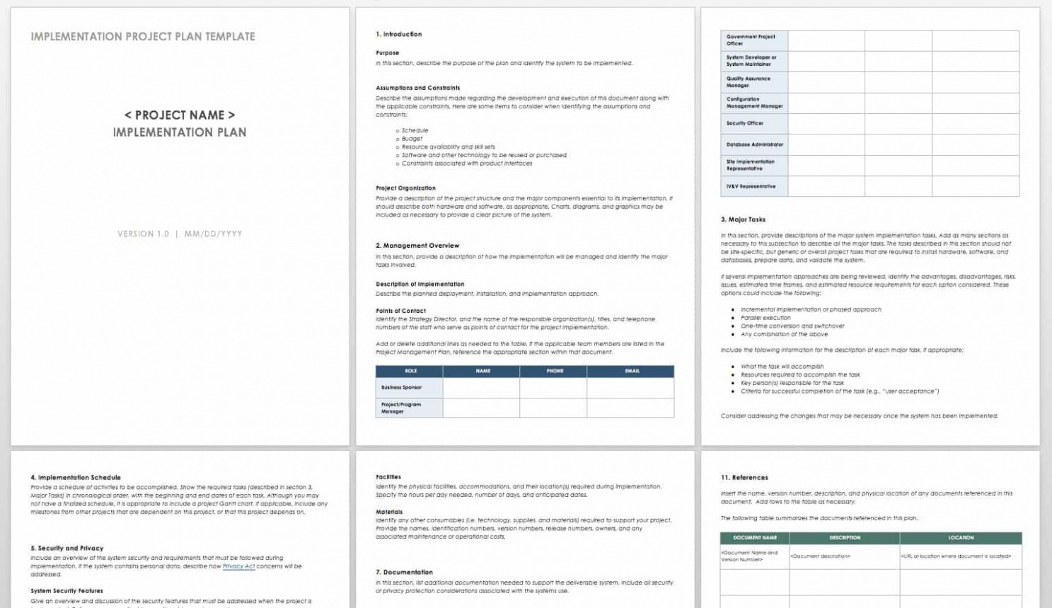 Editable Software Implementation Plan Template CSV