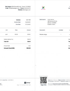 Sample Spanish Invoice Template Excel