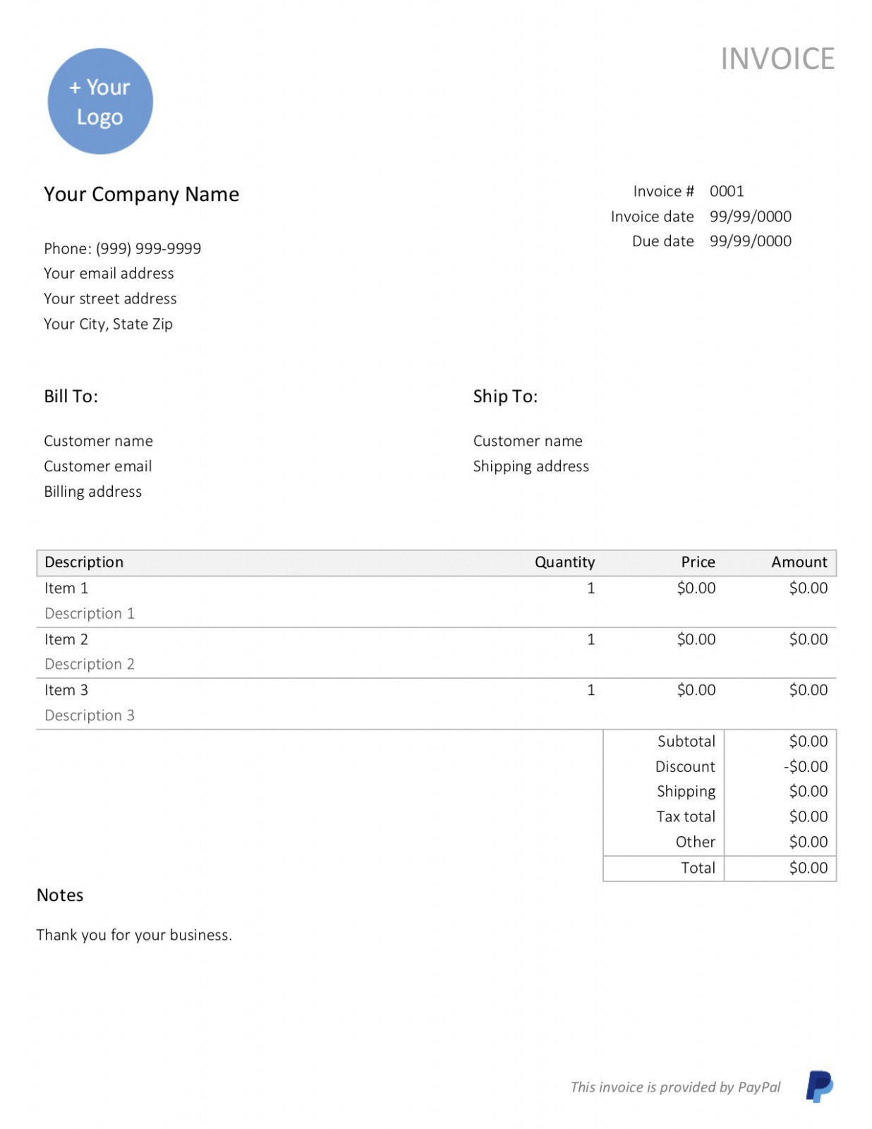 Sample Specimen Invoice Template Sample