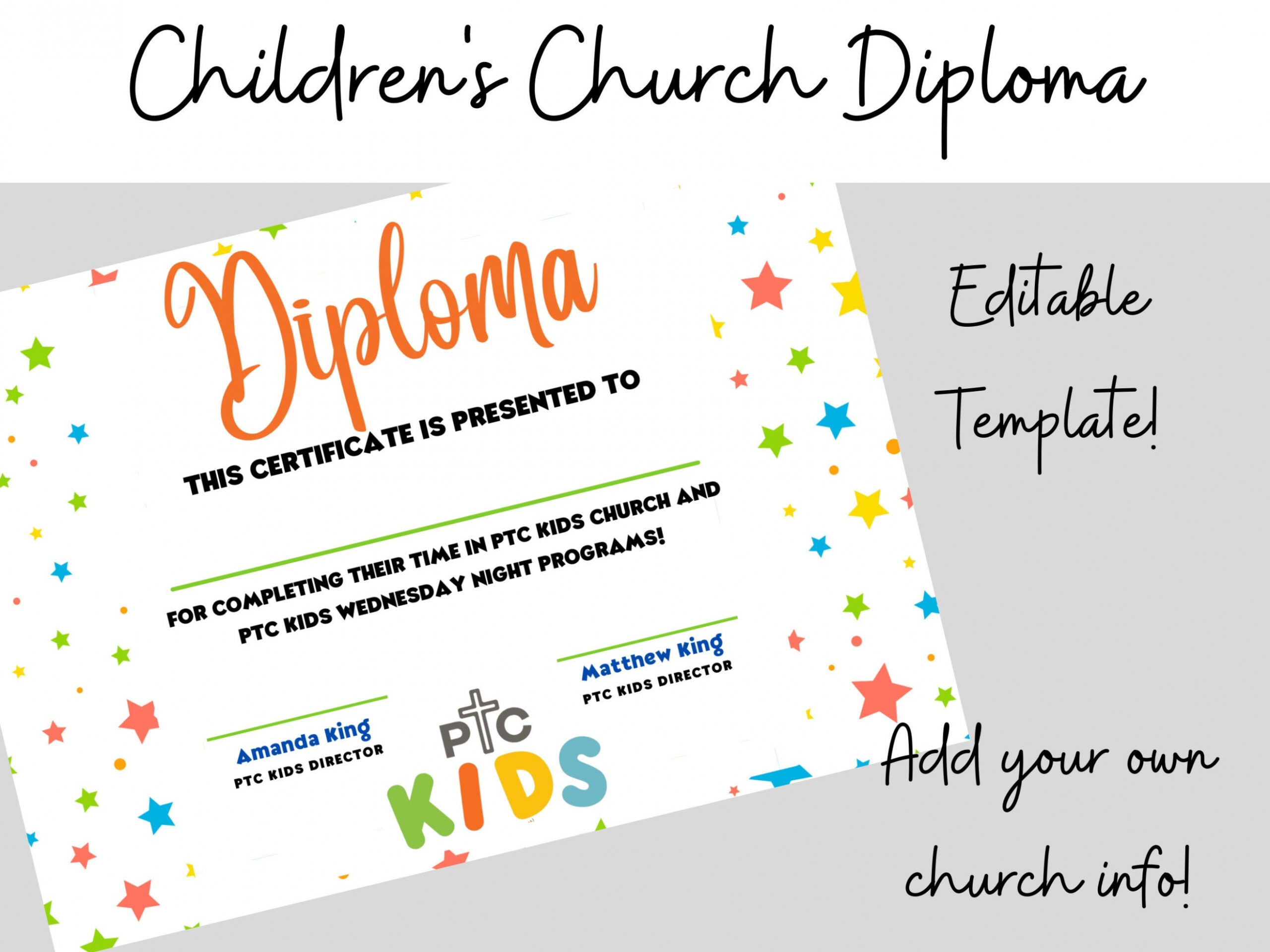 Printable Sunday School Graduation Certificate Template Docs