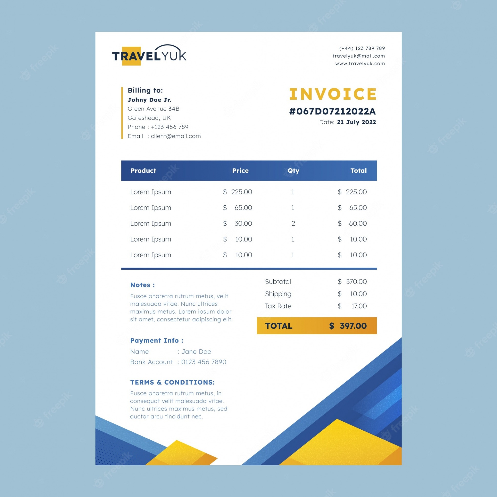 Editable Travel Agency Invoice Template Doc