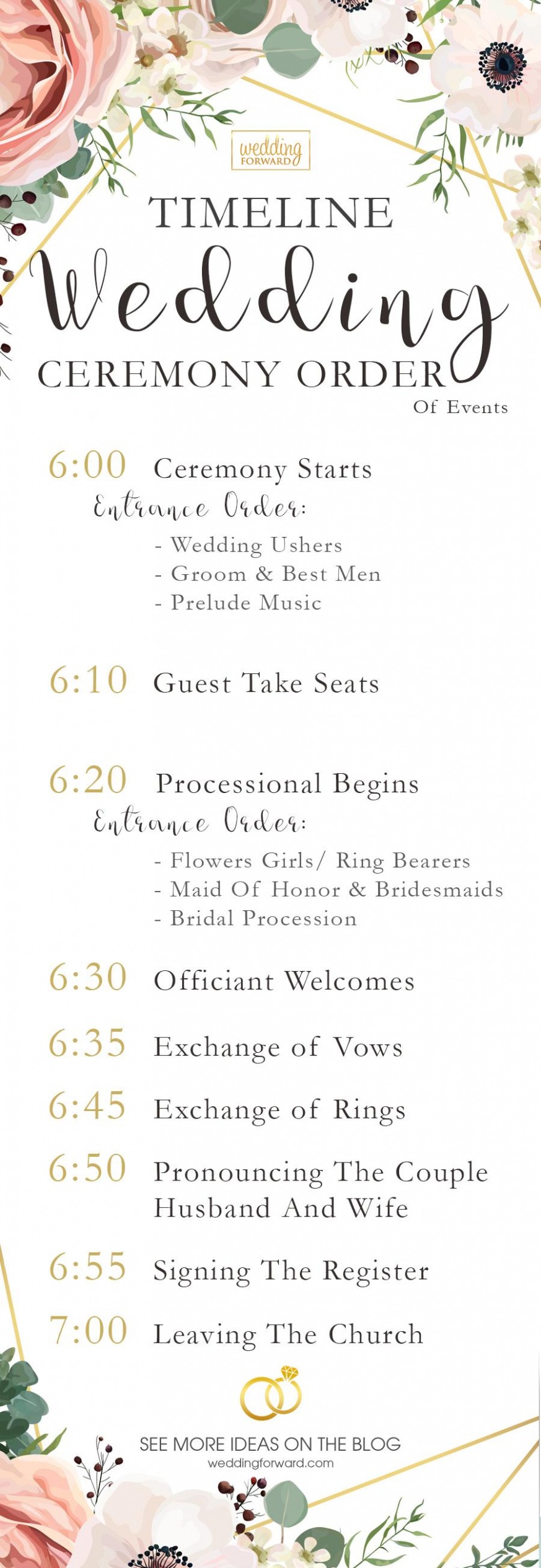 Printable Wedding Ceremony Order Template Excel