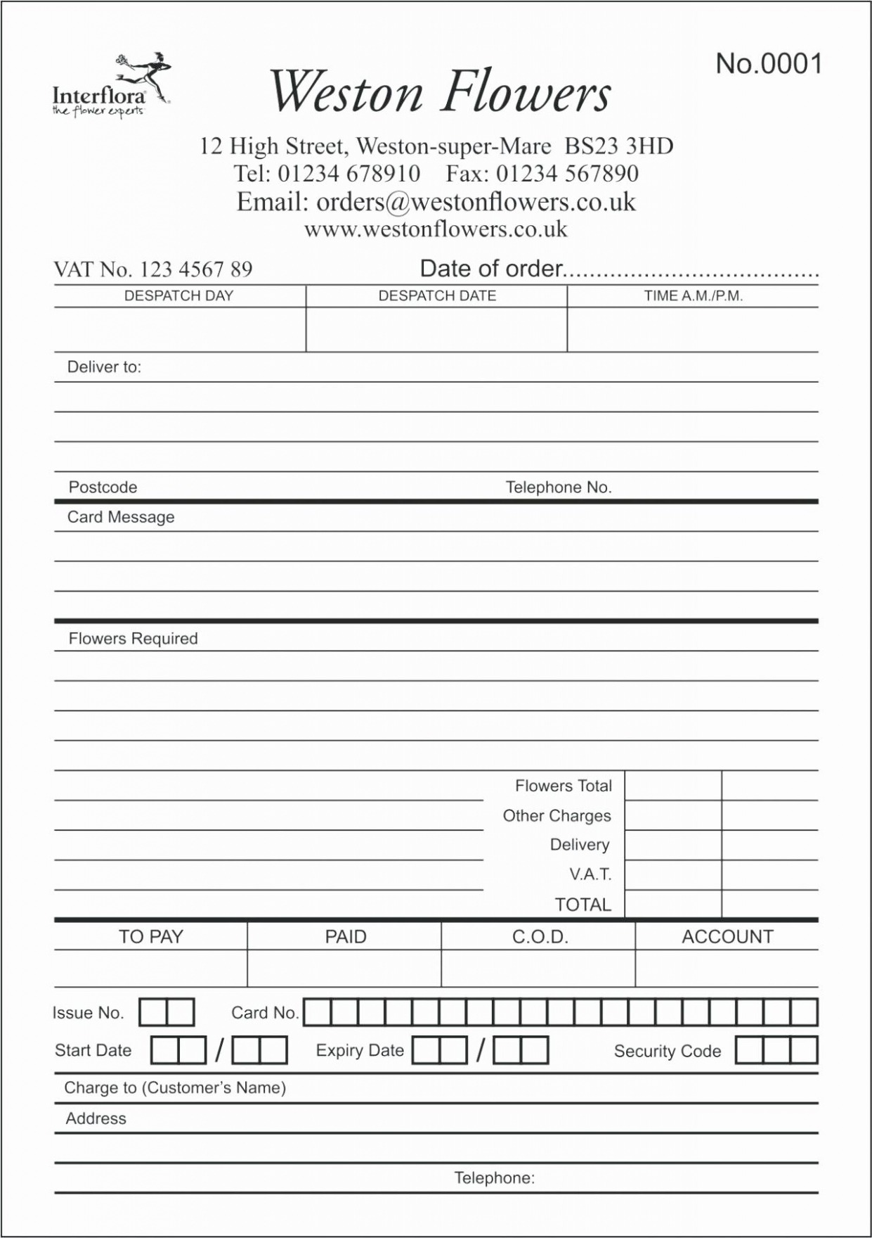 Editable Wedding Flowers Order Form Template Docs