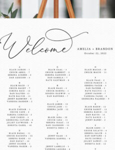 Editable Wedding Seating Chart Alphabetical Order Template Excel
