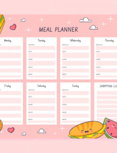 Printable Weekly Dinner Schedule Template Doc