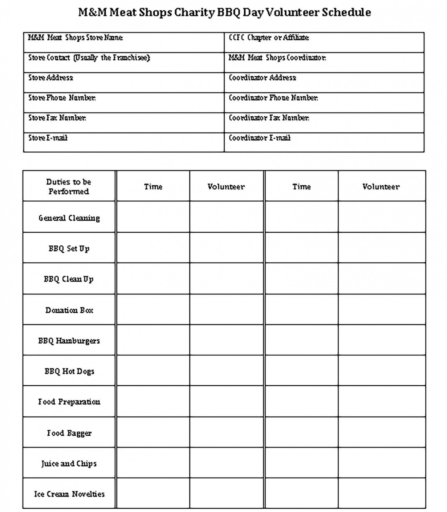 Printable Weekly Volunteer Schedule Template Excel Printable Weekly Volunteer Schedule Template Excel