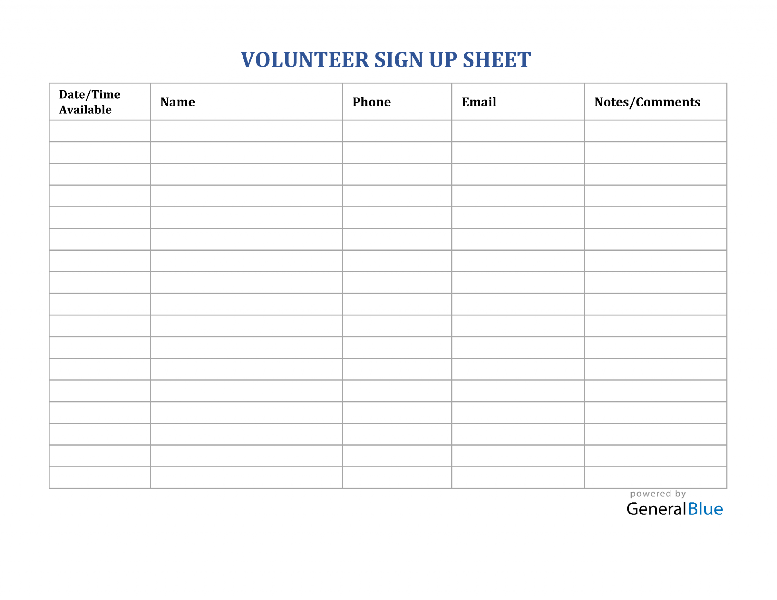 Editable Weekly Volunteer Schedule Template Word