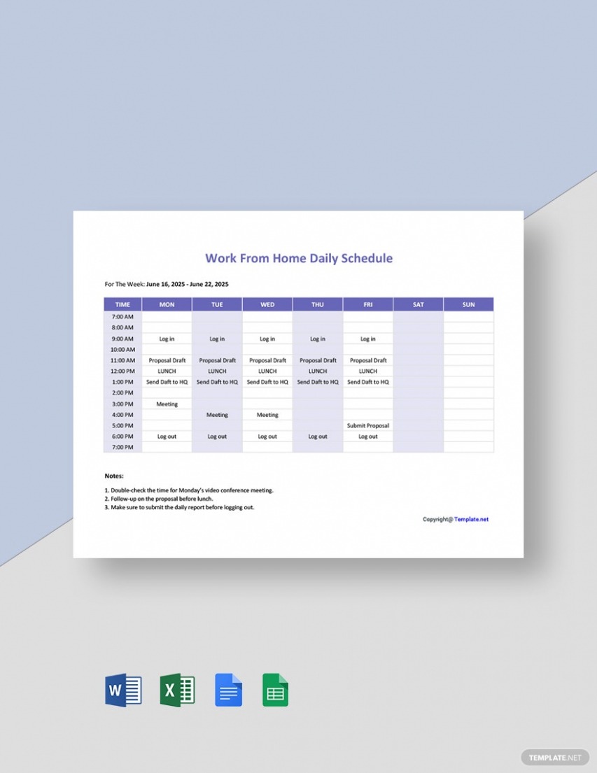  Work From Home Schedule Template Docs